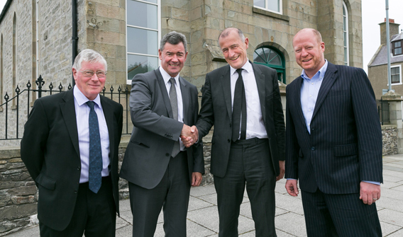From left: Paul Rutherford, Professor Lorne Crerar, Chris Dowle and Donald Munro